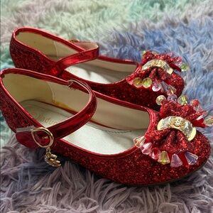 Sparkling Red Kids Dress Shoes with Bow
